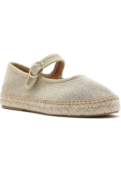 Kadın Krem Tokalı Kumaş Espadril 25SFD45716F