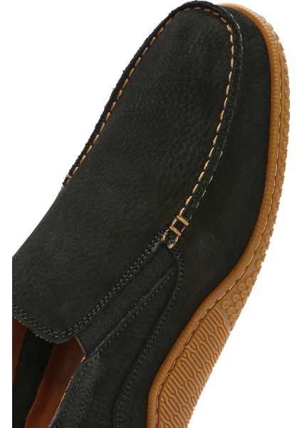 Erkek Siyah Nubuk Deri Casual Loafer 25SFD8000V3