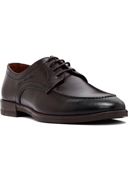 Erkek Kahverengi Bağcıklı Deri Klasik Ayakkabı 25SFD805018