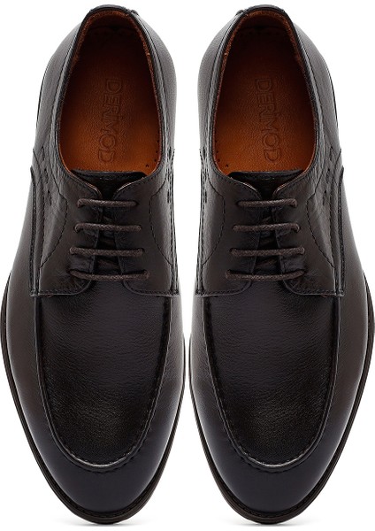 Erkek Kahverengi Bağcıklı Deri Klasik Ayakkabı 25SFD805018