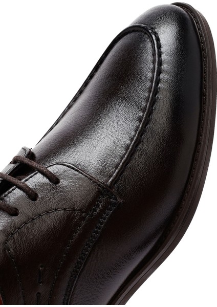 Erkek Kahverengi Bağcıklı Deri Klasik Ayakkabı 25SFD805018