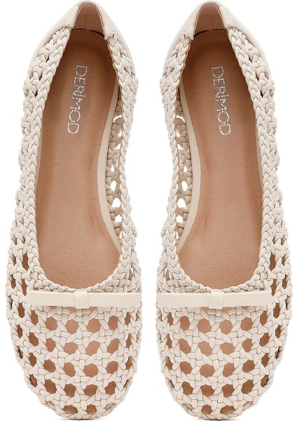 Kadın Bej Örgülü Babet 25SFD443729