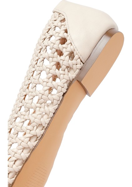 Kadın Bej Örgülü Babet 25SFD443729