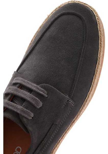 Erkek Gri Bağcıklı Süet Deri Casual Ayakkabı 25SFD631910