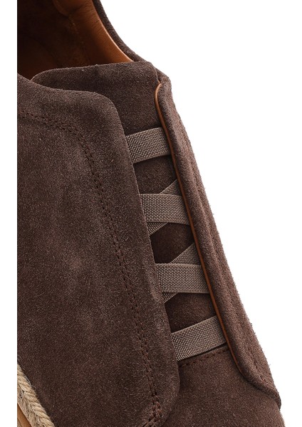 Erkek Vizon Süet Deri Sneaker 25SFD631710