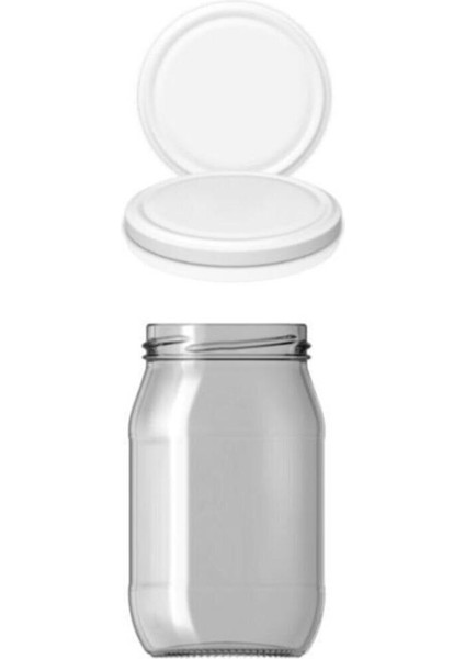 Beyaz Kapaklı 660 cc Cam Kavanoz, 6'lı Paket, Pekmez Saklama Seti