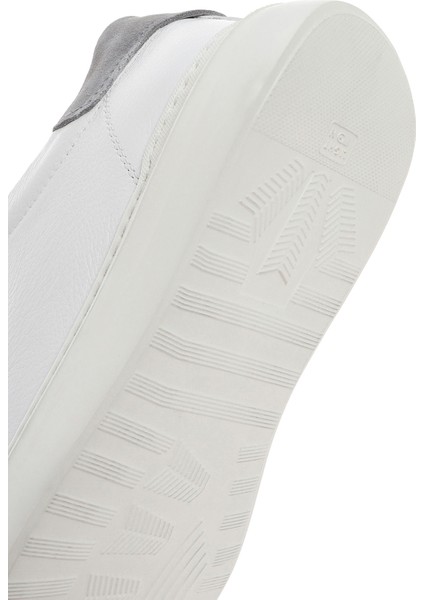Erkek Beyaz Bağcıklı Deri Sneaker 25SFD7000FT
