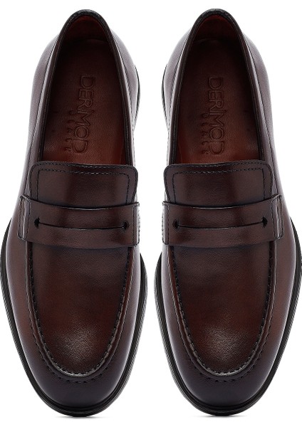 Erkek Kahverengi Deri Loafer 25sfd724118