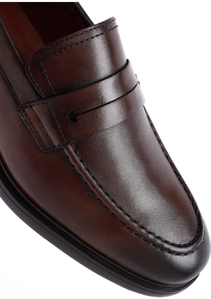 Erkek Kahverengi Deri Loafer 25sfd724118