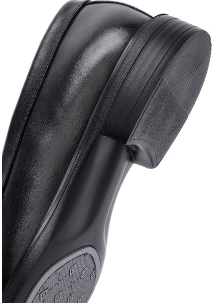 Erkek Siyah Tokalı Deri Loafer 25SFD724418