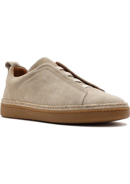 Erkek Bej Süet Deri Sneaker 25SFD631710
