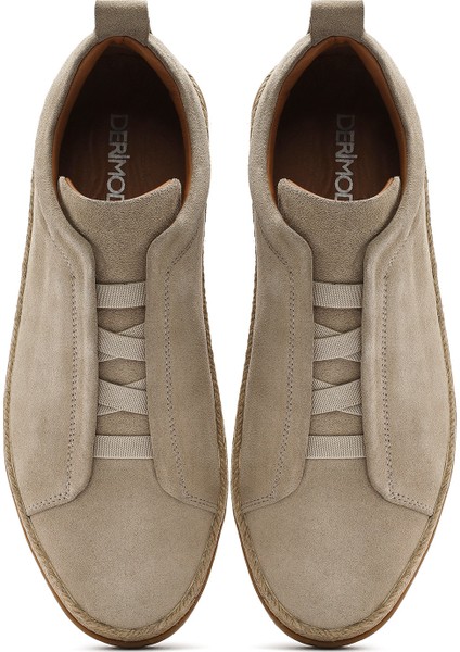 Erkek Bej Süet Deri Sneaker 25SFD631710
