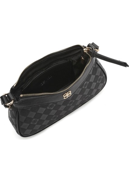 Kadın Siyah Baskılı Çapraz Çanta 25SBD201726