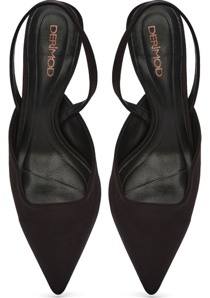 Kadın Leopar Arkası Açık Kısa Ince Topuklu Ayakkabı 25sfe40296f