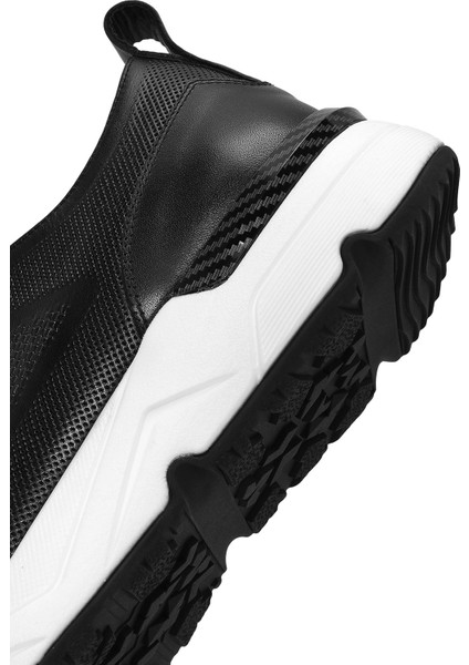 Erkek Siyah Bağcıklı Deri Sneaker 25SFD612118