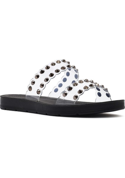 Kadın Siyah Şeffaf Taşlı Terlik 25SFE4600PV