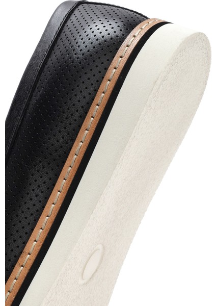 Erkek Siyah Deri Casual Loafer 25SFD722218