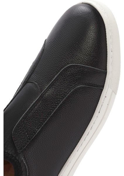 Erkek Siyah Deri Sneaker 25SFD7560FT