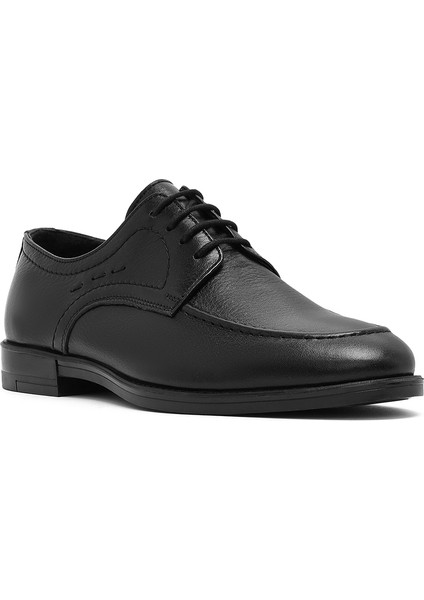 Erkek Siyah Bağcıklı Deri Klasik Ayakkabı 25SFD805018