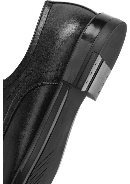 Erkek Siyah Bağcıklı Deri Klasik Ayakkabı 25SFD805018