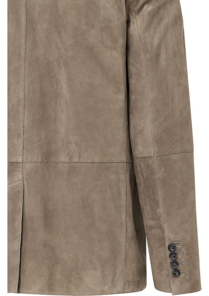 Rodrygo Erkek Vizon Blazer Süet Deri Ceket 25SGD656510