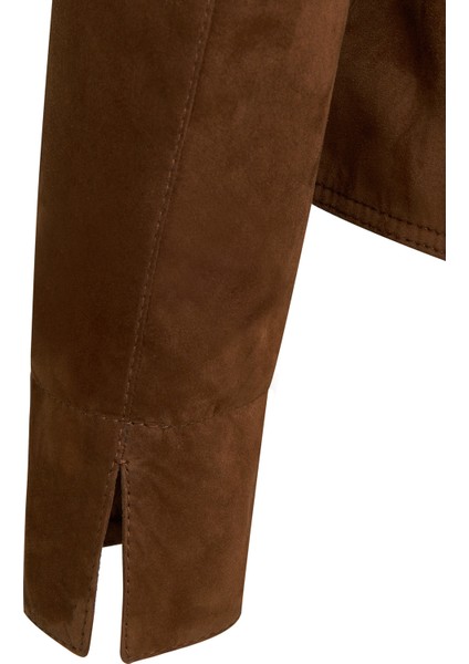 Lara Kadın Kahverengi Kısa Süet Deri Ceket 25SGE588110