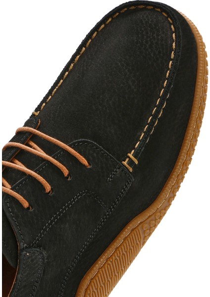 Erkek Siyah Bağcıklı Nubuk Deri Casual Ayakkabı 25SFD8001V3