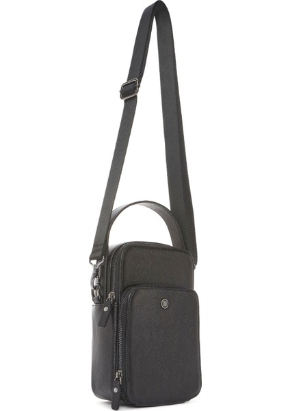 Erkek Siyah Uzun Askılı Deri El Çantası 25sbd3501ft