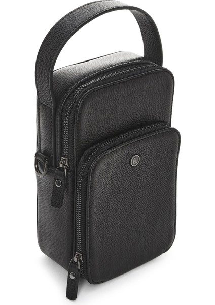 Erkek Siyah Uzun Askılı Deri El Çantası 25sbd3501ft