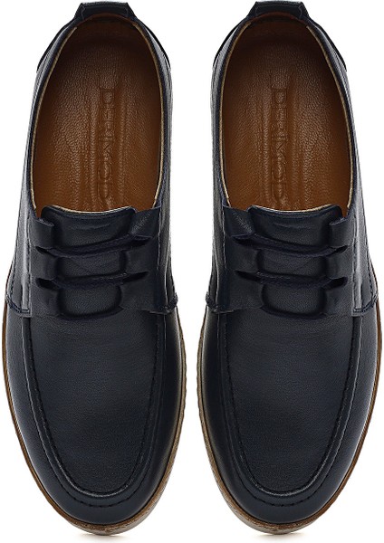 Erkek Lacivert Deri Casual Ayakkabı 25SFD674218