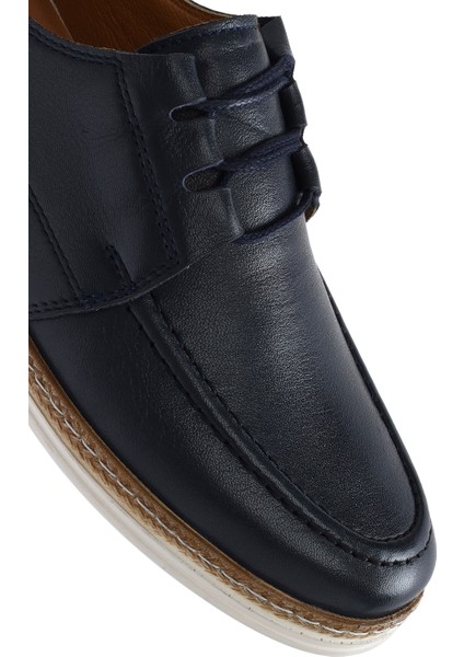 Erkek Lacivert Deri Casual Ayakkabı 25SFD674218