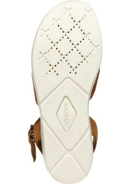 Kadın Taba D Xand 2.2s A - Suede Bilekten Tokalı Dolgu Topuklu Deri Sandalet D55M1B00022C6001