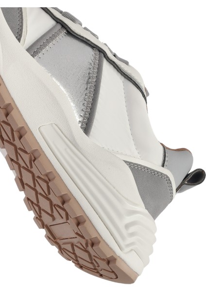 Acbc x Derimod Kadın Bej Kalın Tabanlı Bağcıklı Kumaş Sneaker 25SFD43566F