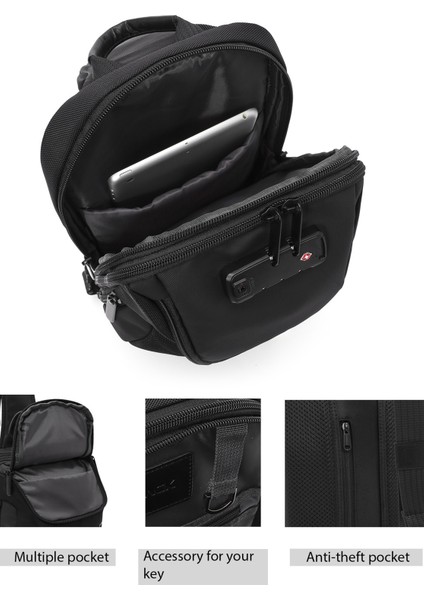 D-Pack Erkek Siyah Kumaş Çapraz Çanta 24WBD30256F