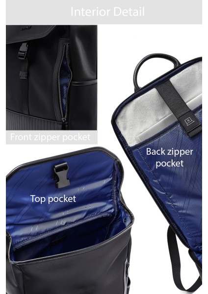 D-Pack Erkek Siyah Deri Sırt Çantası 24WBD302614