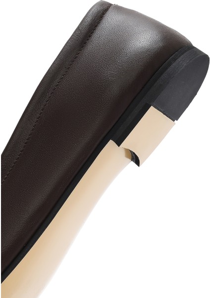 Flex Kadın Kahverengi Fiyonklu Deri Babet 25SFD380018