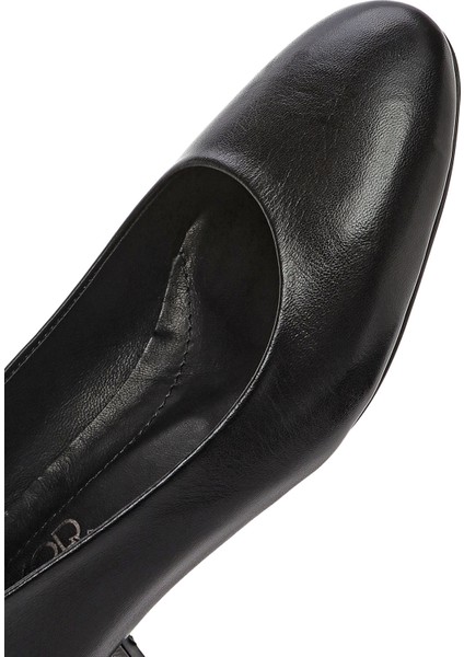 Flex Kadın Siyah Kısa Kalın Topuklu Deri Ayakkabı 25SFD380418