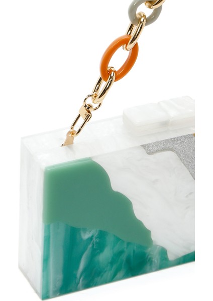 Kadın Yeşil Uzun Zincir Askılı Mini Kutu Çanta 25SBD2973PV