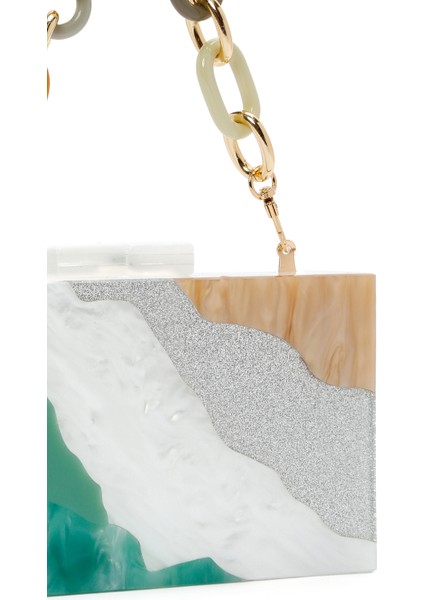 Kadın Yeşil Uzun Zincir Askılı Mini Kutu Çanta 25SBD2973PV