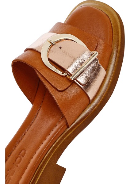 Kadın Taba Tokalı Deri Terlik 25SFD361414