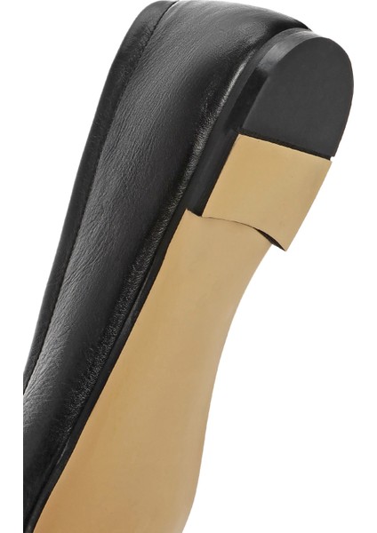 Flex Kadın Siyah Fiyonklu Deri Babet 25SFD380018