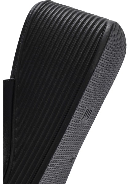 Kadın Siyah Dolgu Topuklu Deri Terlik 25SFD181018