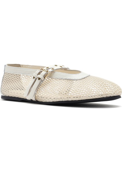 Kadın Bej Tokalı File Kumaş Babet 25SFD18136F