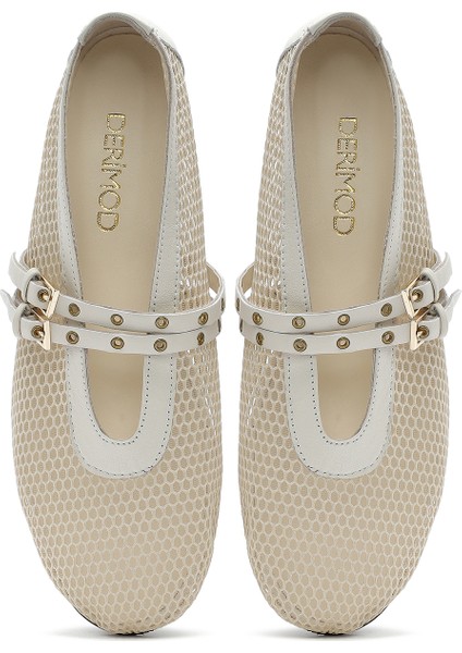 Kadın Bej Tokalı File Kumaş Babet 25SFD18136F