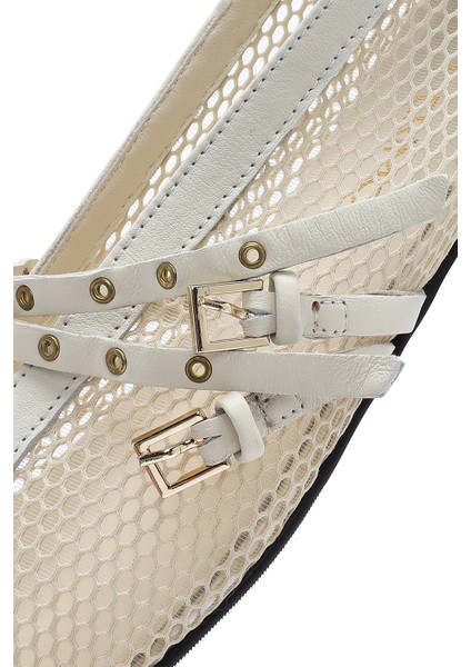 Kadın Bej Tokalı File Kumaş Babet 25SFD18136F