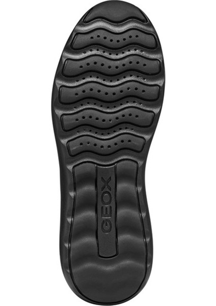 Erkek Siyah U Xtors B - Print.lea + Smo.lea Bağcıklı Deri Sneaker U45LFB04743C9999