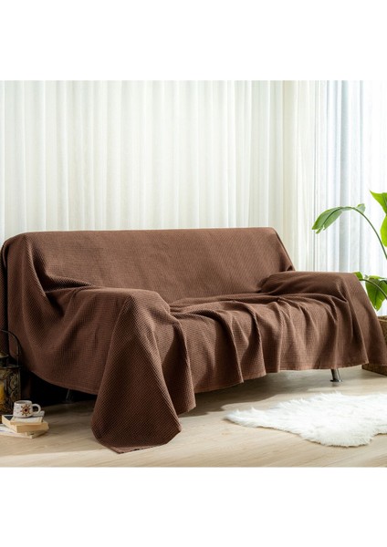 Kahverengi Çift Kişilik Hafif ve Havadar Waffle Pike, %100 Pamuk, Yüksek Kalite indirimleri