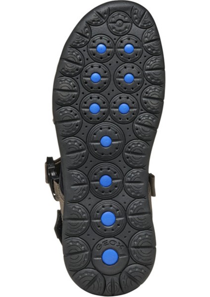 Erkek Gri U Spherica Ec5 B- Nbk Synt.le Çift Bantlı Kumaş Sandalet U55ELB000EKC1018