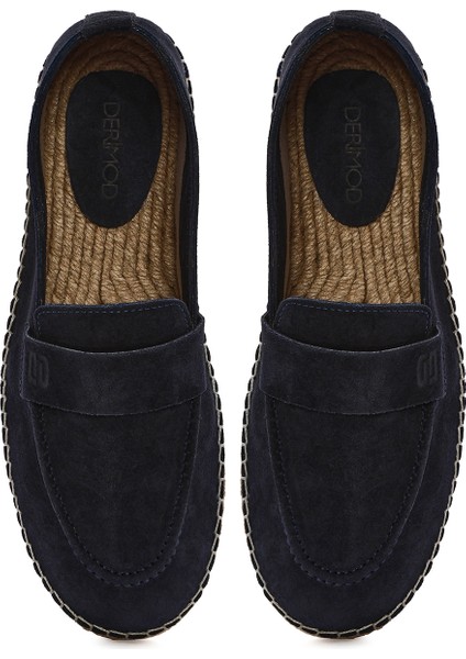 Erkek Lacivert Süet Deri Espadril 25SFD770110