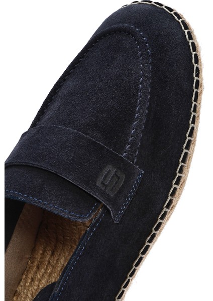 Erkek Lacivert Süet Deri Espadril 25SFD770110